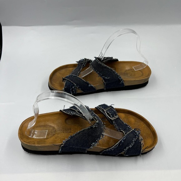 RK Collection Between Toe Sandals Slides Arizona Jesus Denim Buckle Women 11 - Picture 5 of 8